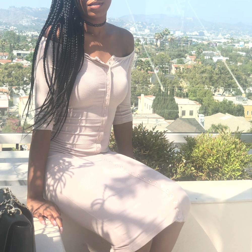 Fashionnova button knit midi dress